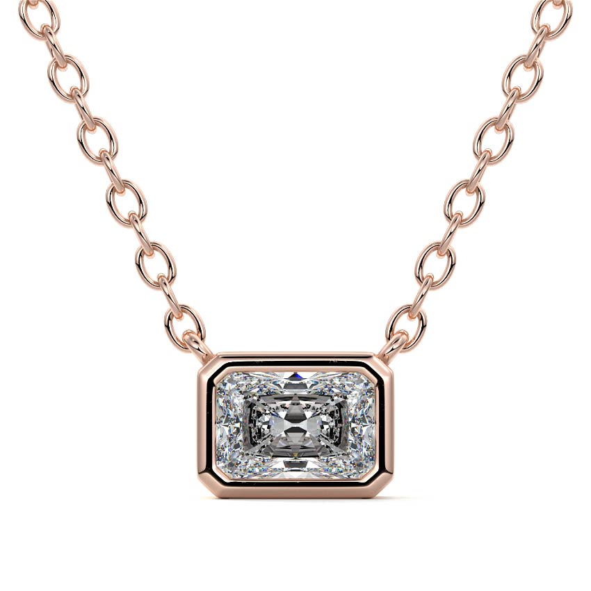 East West Bezel Diamond Pendant