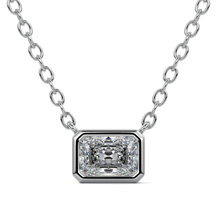 East West Bezel Diamond Pendant