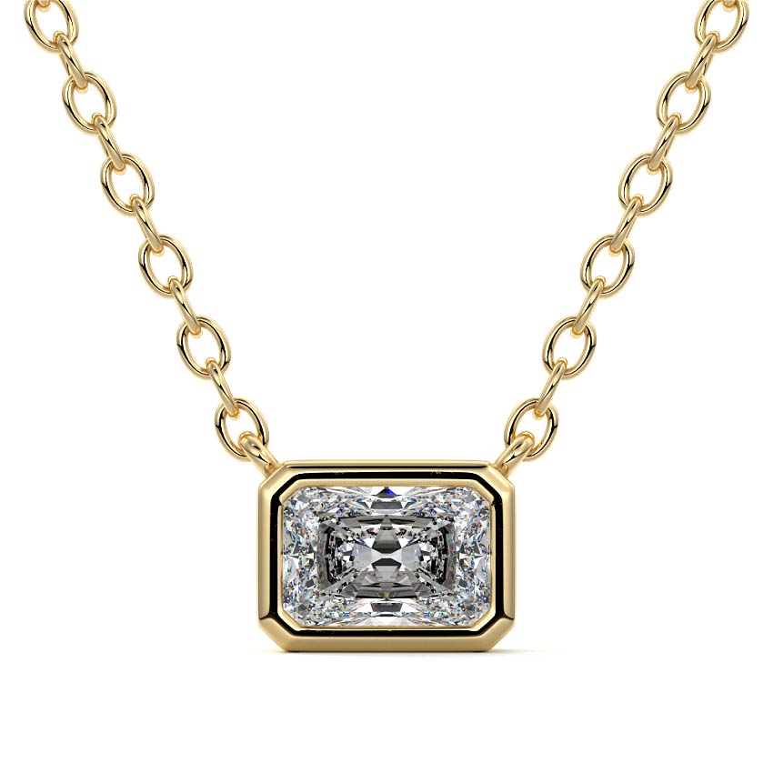 East West Bezel Diamond Pendant