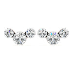 Sparkling Trio Diamond Stud Earrings