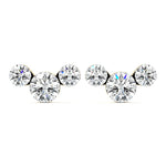 Sparkling Trio Diamond Stud Earrings