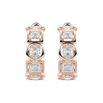 Multi Shape Bezel Hoop Earrings