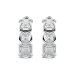 Multi Shape Bezel Hoop Earrings