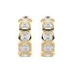 Multi Shape Bezel Hoop Earrings