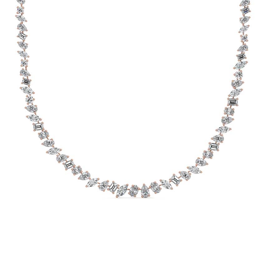 Multishape Diamond Tennis Necklace