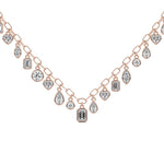 Falling Diamond Bezel Necklace