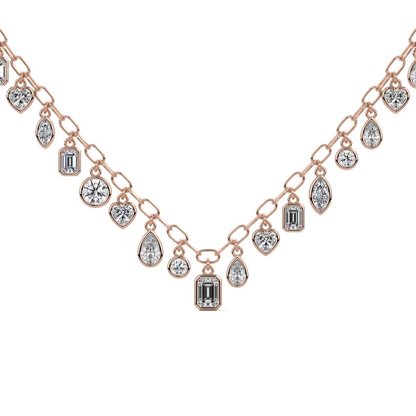 Falling Diamond Bezel Necklace