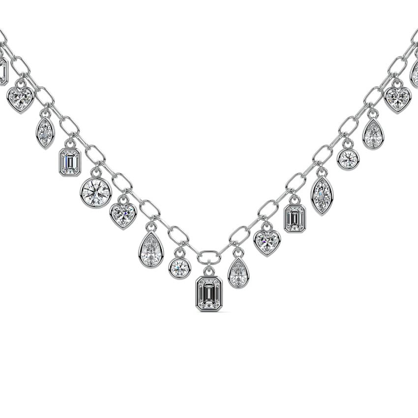 Falling Diamond Bezel Necklace