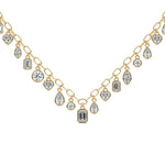 Falling Diamond Bezel Necklace
