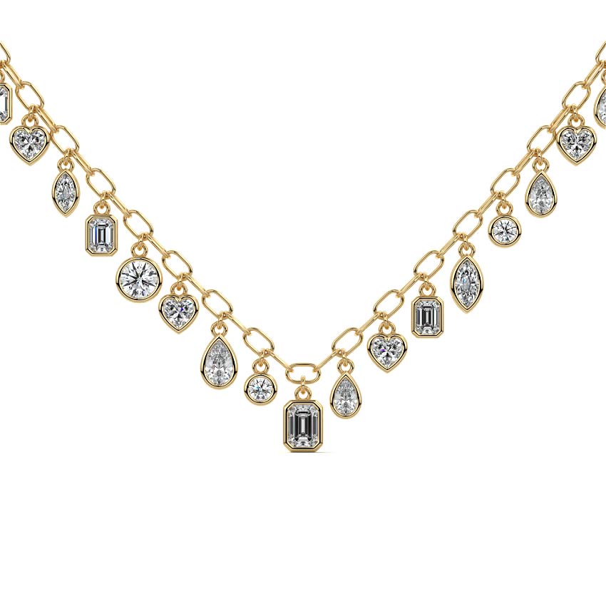 Falling Diamond Bezel Necklace