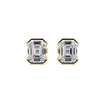 Half Bezel Diamond Stud Earrings