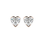 Half Bezel Diamond Stud Earrings