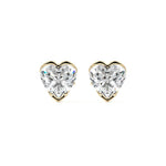 Half Bezel Diamond Stud Earrings
