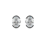 Half Bezel Diamond Stud Earrings
