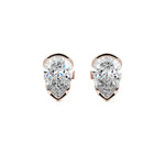 Half Bezel Diamond Stud Earrings