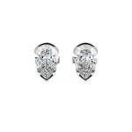 Half Bezel Diamond Stud Earrings