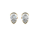 Half Bezel Diamond Stud Earrings