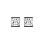Half Bezel Diamond Stud Earrings