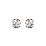 Half Bezel Diamond Stud Earrings