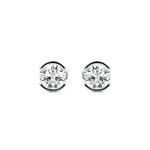 Half Bezel Diamond Stud Earrings