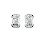 Half Bezel Diamond Stud Earrings