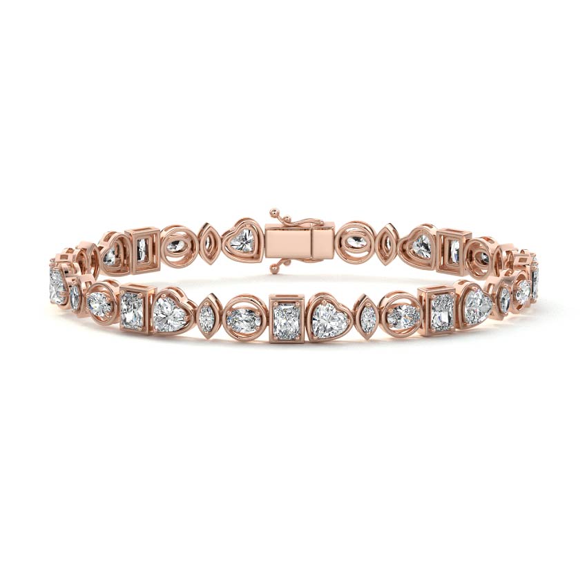 Multi Shape Unique Bezel Tennis Bracelet