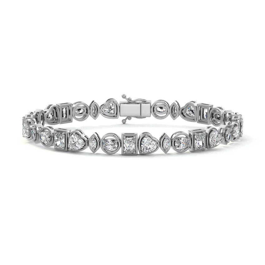 Multi Shape Unique Bezel Tennis Bracelet