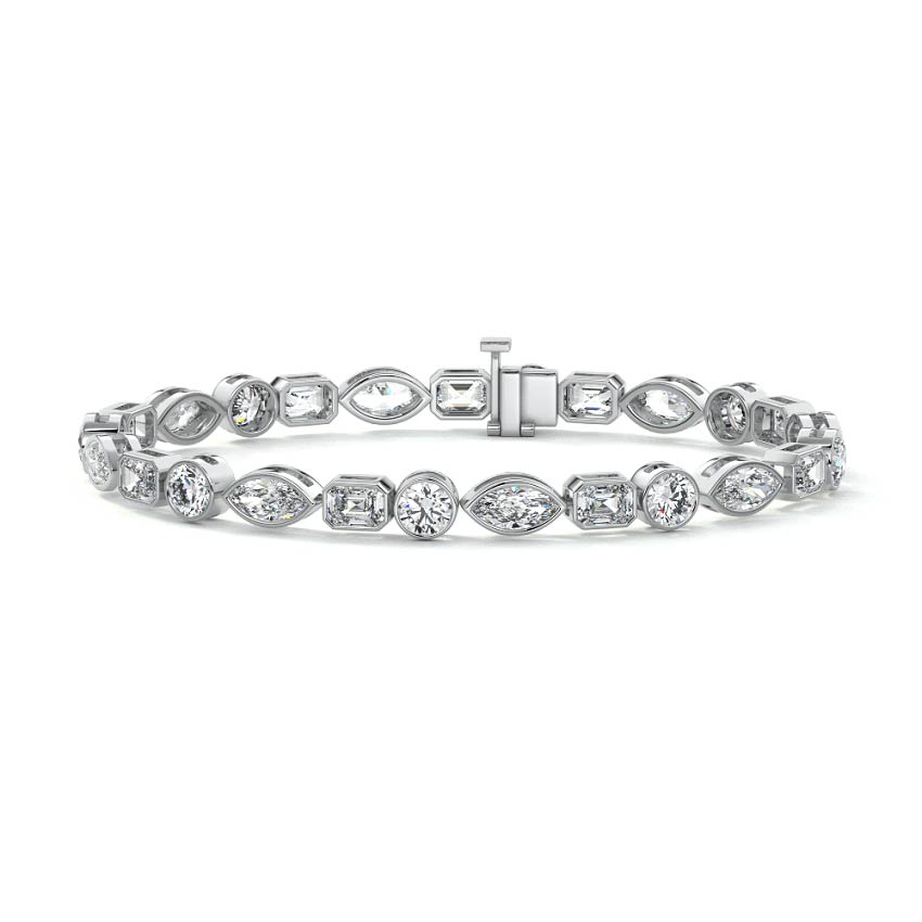 Multi Shape Bezel Tennis Bracelet