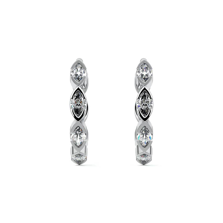 Marquise Bezel Hoops