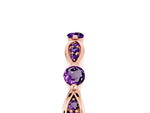 Alternating Marquise and Round Amethyst Milgrain Band in Rose gold with Bezel Setting_5