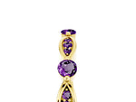 Alternating Marquise and Round Amethyst Milgrain Band in Yellow gold with Bezel Setting_5