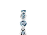Alternating Marquise and Round Aquamarine Milgrain Band in Platinum with Bezel Setting_5