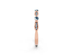 Alternating Marquise and Round Aquamarine Milgrain Band in Rose gold with Bezel Setting_2