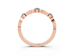 Alternating Marquise and Round Aquamarine Milgrain Band in Rose gold with Bezel Setting_3