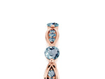 Alternating Marquise and Round Aquamarine Milgrain Band in Rose gold with Bezel Setting_5