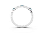 Alternating Marquise and Round Aquamarine Milgrain Band in Silver with Bezel Setting_3