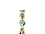 Alternating Marquise and Round Aquamarine Milgrain Band in Yellow gold with Bezel Setting_5
