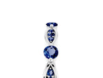 Alternating Marquise and Round Blue Sapphire Milgrain Band in Platinum with Bezel Setting_5