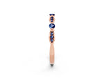 Alternating Marquise and Round Blue Sapphire Milgrain Band in Rose gold with Bezel Setting_2