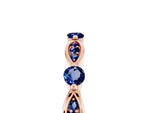 Alternating Marquise and Round Blue Sapphire Milgrain Band in Rose gold with Bezel Setting_5