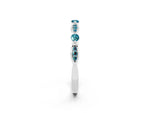 Alternating Marquise and Round Blue Topaz Milgrain Band in Silver with Bezel Setting_2