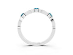 Alternating Marquise and Round Blue Topaz Milgrain Band in Silver with Bezel Setting_3