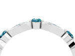 Alternating Marquise and Round Blue Topaz Milgrain Band in Silver with Bezel Setting_4
