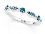 Alternating Marquise and Round Blue Topaz Milgrain Band in White gold with Bezel Setting_1