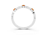 Alternating Marquise and Round Citrine Milgrain Band in Platinum with Bezel Setting_3