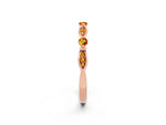 Alternating Marquise and Round Citrine Milgrain Band in Rose gold with Bezel Setting_2