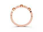 Alternating Marquise and Round Citrine Milgrain Band in Rose gold with Bezel Setting_3