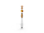 Alternating Marquise and Round Citrine Milgrain Band in White gold with Bezel Setting_2