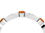 Alternating Marquise and Round Citrine Milgrain Band in White gold with Bezel Setting_4