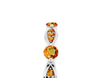 Alternating Marquise and Round Citrine Milgrain Band in White gold with Bezel Setting_5